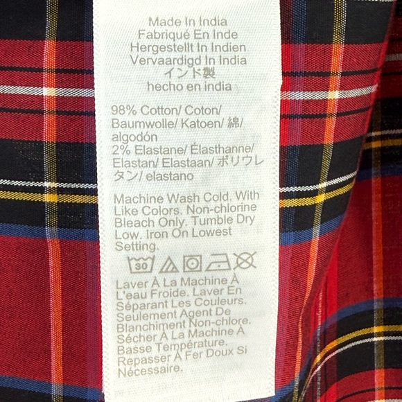 J.Crew Red Plaid Ruffle Neck Blouse Long Sleeve Vintage-Inspired Holiday Top XS - Picture 10 of 12